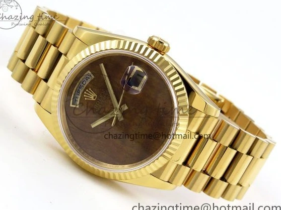 MiroTime 0324 Day Date 36 YG RAF Best Edition Brown Wave Dial on YG Bracelet A Effortless 1383